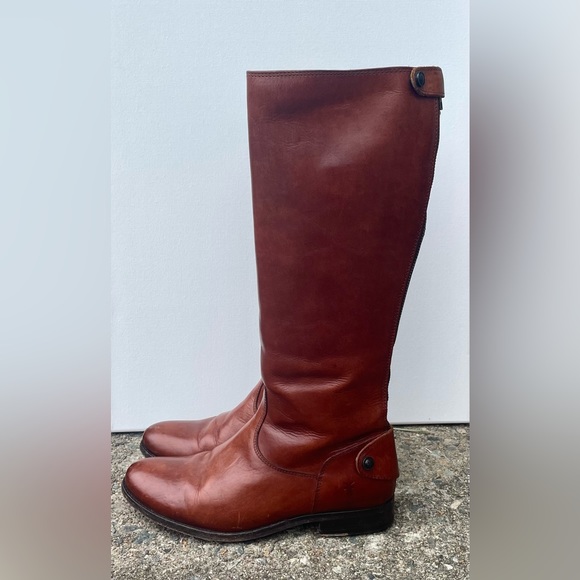 Size 8 Frye Mahogany Leather Riding Boots - Picture 3 of 6